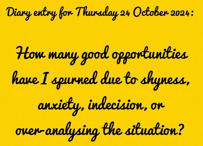 Diary entry for Thursday 24 October 2024